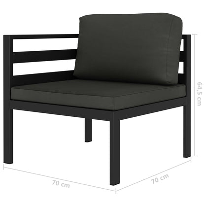 vidaXL Salon de jardin 4 pcs avec coussins aluminium anthracite