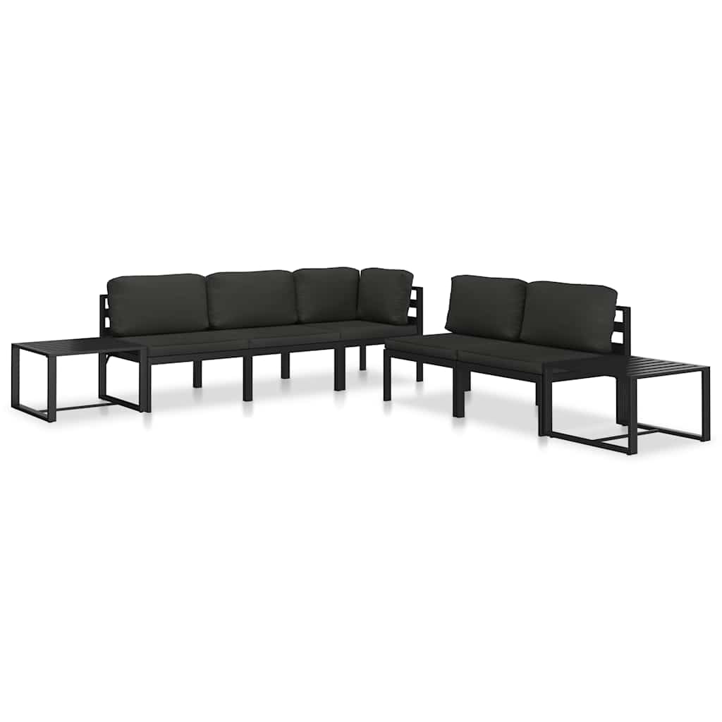Modular-Sofa-Mittelteil mit Kissen Aluminium Anthrazit