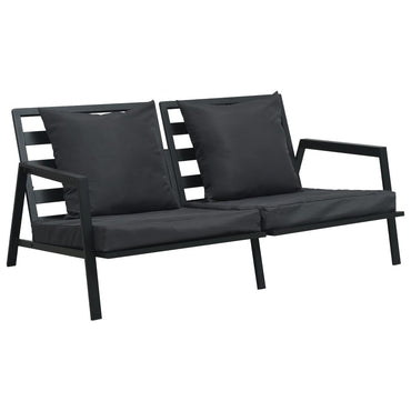 vidaXL Salon de jardin 4 pcs avec coussins Aluminium Gris foncé
