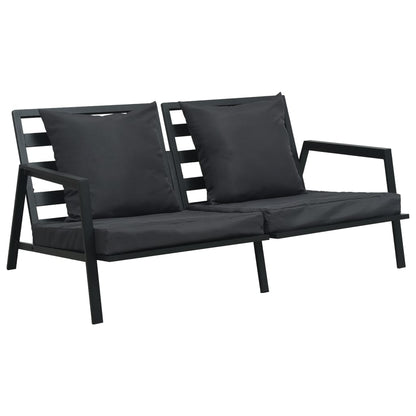 vidaXL Salon de jardin 4 pcs avec coussins Aluminium Gris foncé