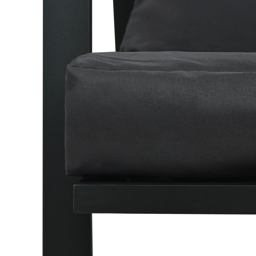 vidaXL Salon de jardin 4 pcs avec coussins Aluminium Gris foncé