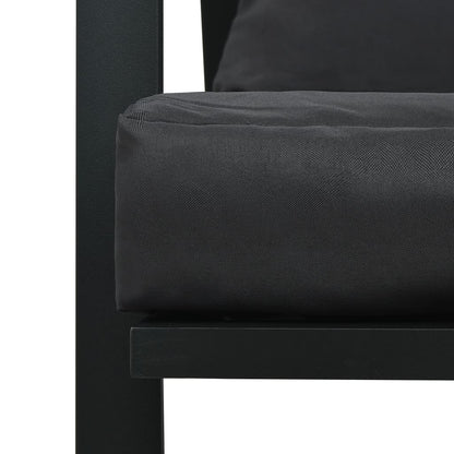 vidaXL Salon de jardin 4 pcs avec coussins Aluminium Gris foncé