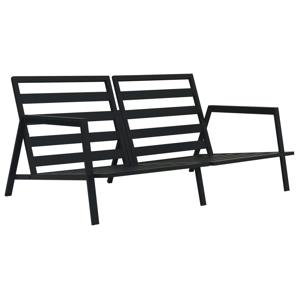 vidaXL Salon de jardin 4 pcs avec coussins Aluminium Gris foncé