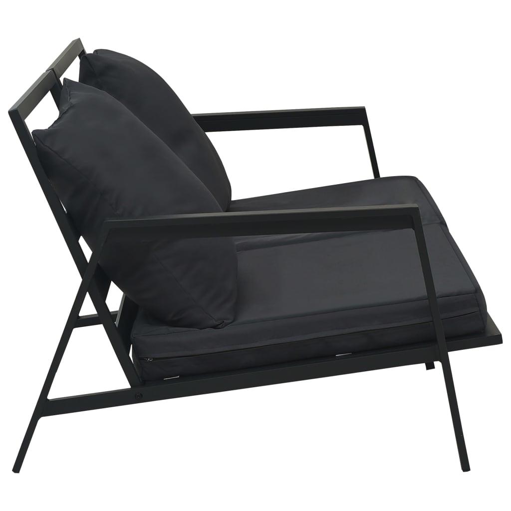 vidaXL Salon de jardin 4 pcs avec coussins Aluminium Gris foncé