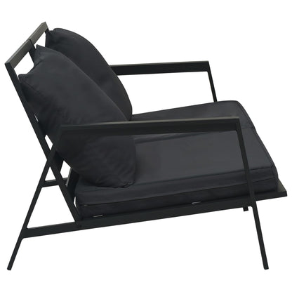 vidaXL Salon de jardin 4 pcs avec coussins Aluminium Gris foncé
