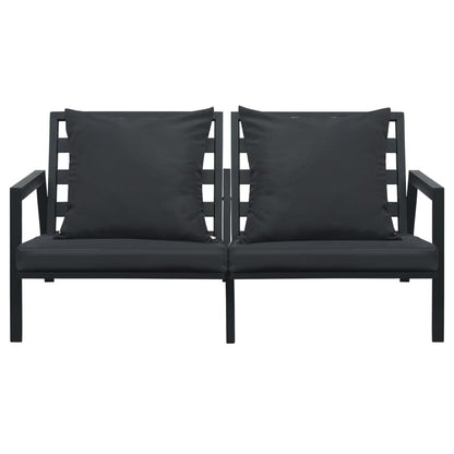 vidaXL Salon de jardin 4 pcs avec coussins Aluminium Gris foncé