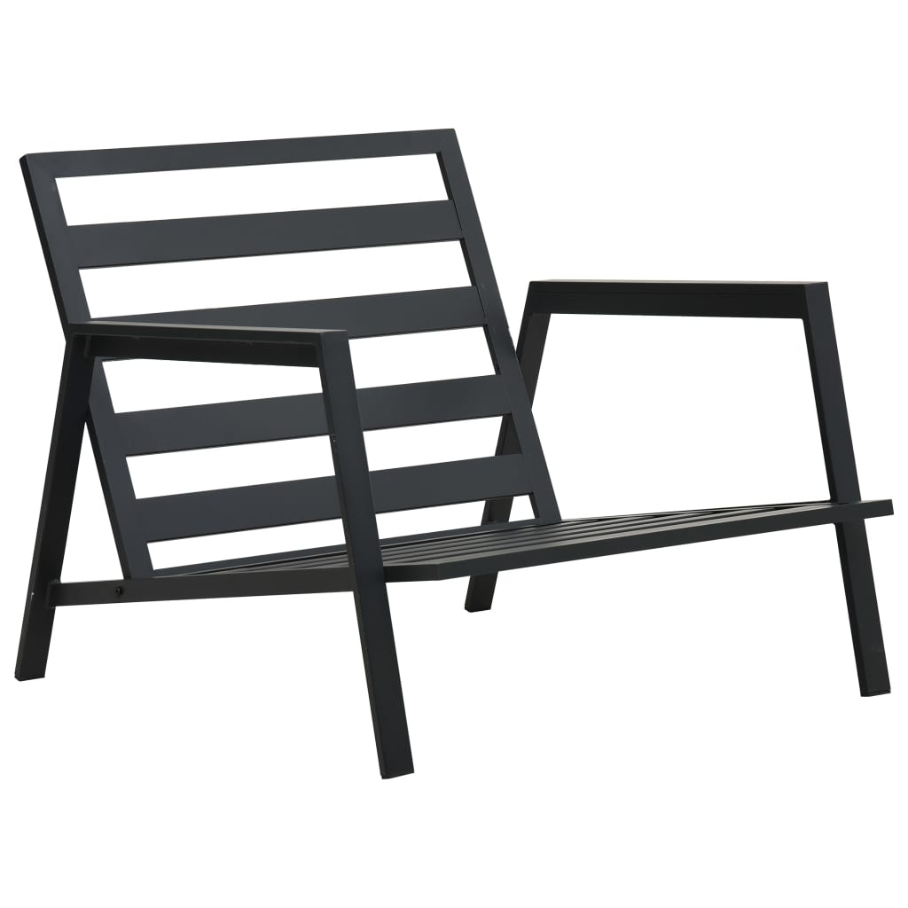 vidaXL Salon de jardin 4 pcs avec coussins Aluminium Gris foncé