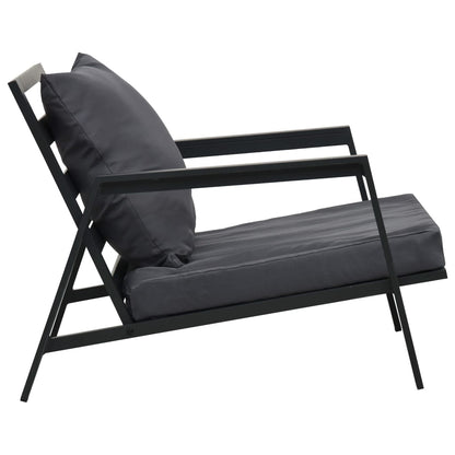 vidaXL Salon de jardin 4 pcs avec coussins Aluminium Gris foncé