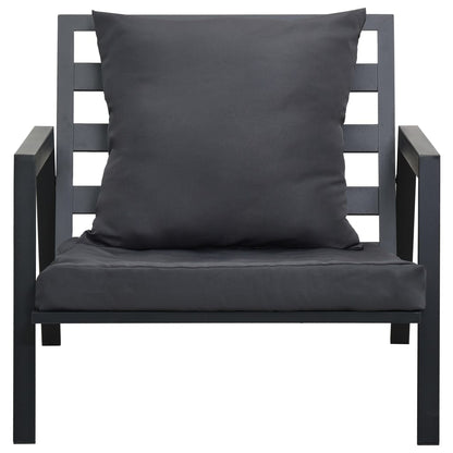 vidaXL Salon de jardin 4 pcs avec coussins Aluminium Gris foncé