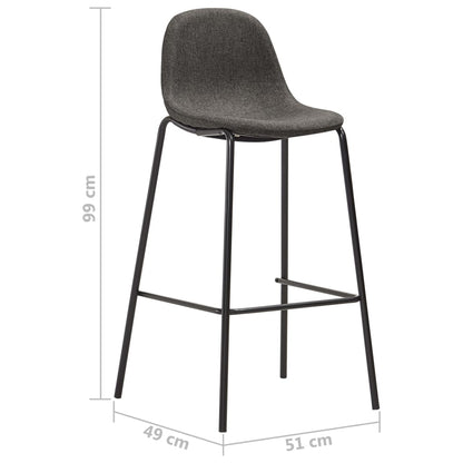 vidaXL Ensemble de bar 5 pièces tissu gris foncé