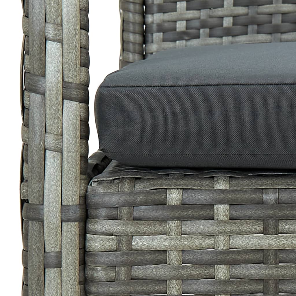 vidaXL 4-tlg. Garten-Lounge-Set mit Auflagen Poly Rattan Grau