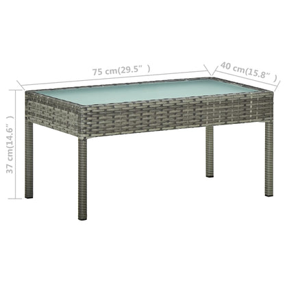 vidaXL 4-tlg. Garten-Lounge-Set mit Auflagen Poly Rattan Grau