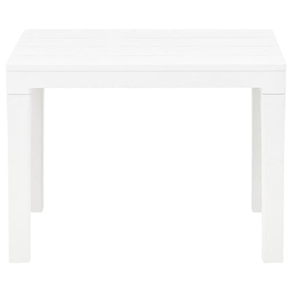 Gartentisch mit 2 Bänken Kunststoff Weiß