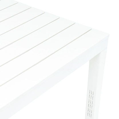 Gartentisch mit 2 Bänken Kunststoff Weiß