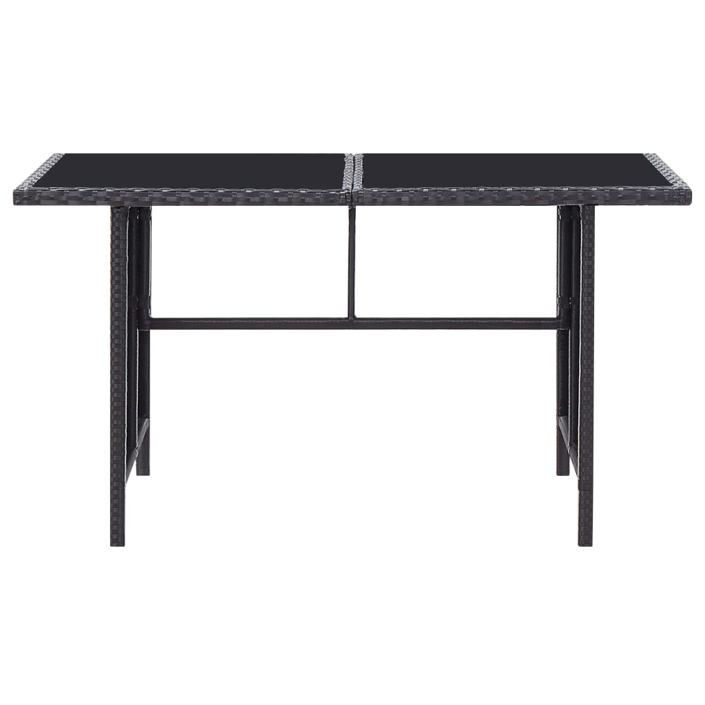 6-tlg. Garten-Lounge-Set mit Kissen Poly Rattan Schwarz