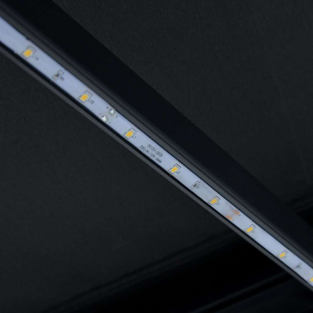 vidaXL Markise Manuell Einziehbar mit LED 300x250 cm Anthrazit