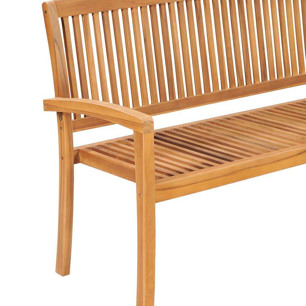 Gartenbank 3-Sitzer Stapelbar 159 cm Massivholz Teak