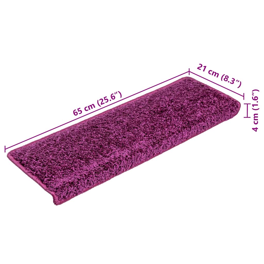 Stufenmatten 15 Stk. 65x21x4 cm Violett Rechteckiger Rand