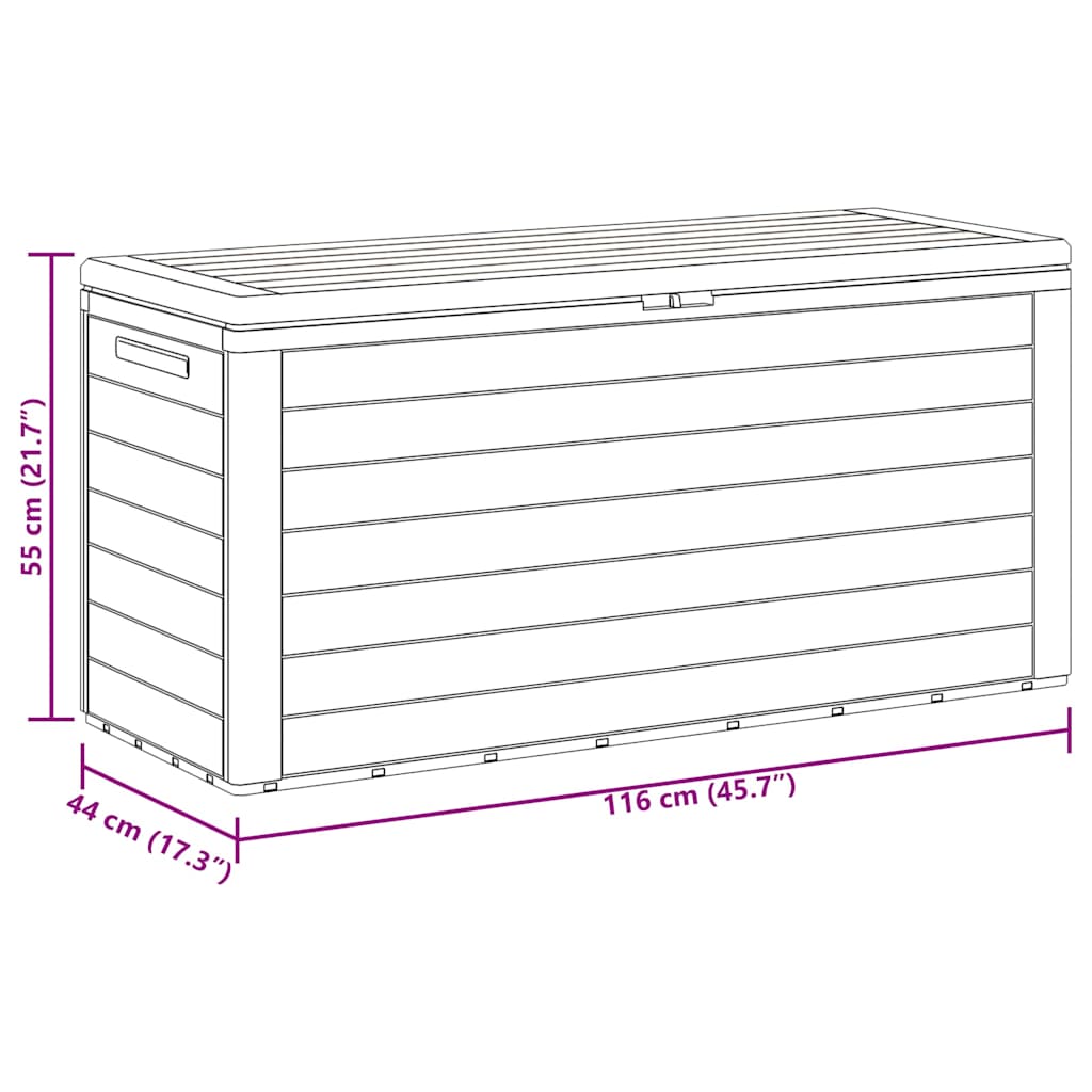 Gartentruhe Braun 116x44x55 cm