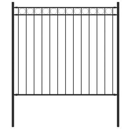 vidaXL Gartenzaun Stahl 1,81x0,8 m Schwarz
