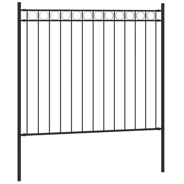 vidaXL Gartenzaun Stahl 1,81x0,8 m Schwarz