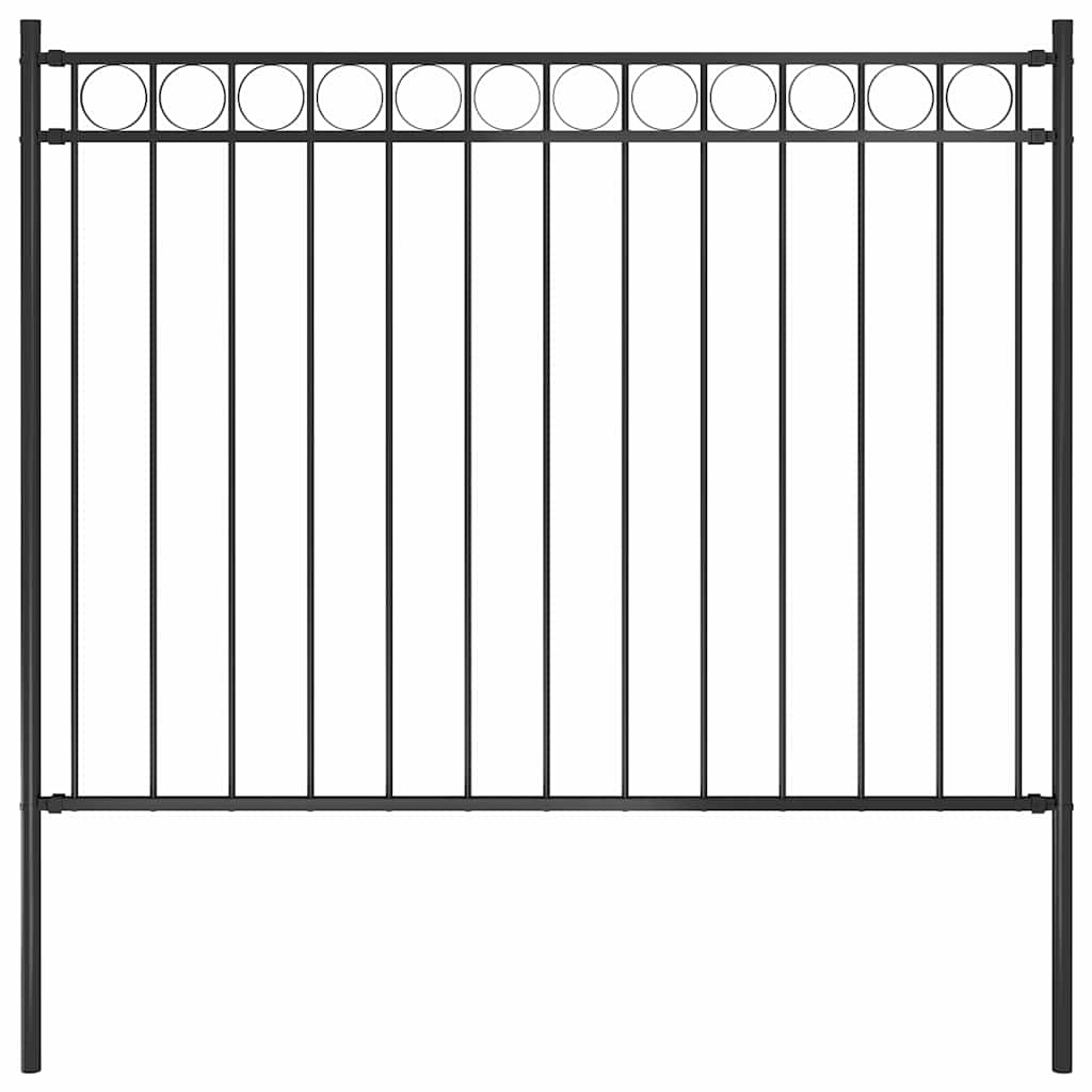 vidaXL Gartenzaun Stahl 1,81x1,2 m Schwarz