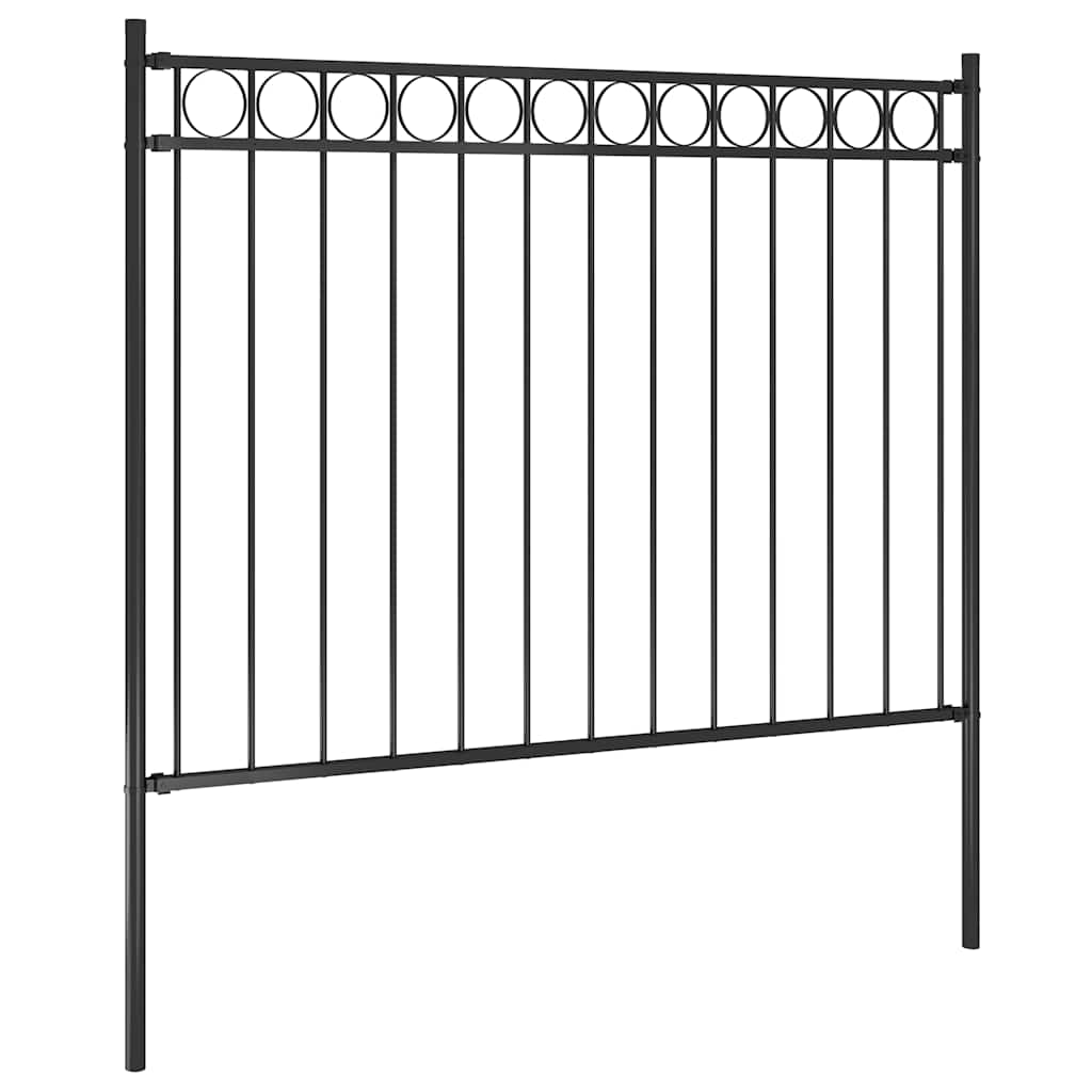 vidaXL Gartenzaun Stahl 1,81x1,2 m Schwarz