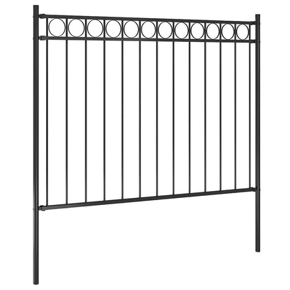 vidaXL Gartenzaun Stahl 1,81x1,2 m Schwarz