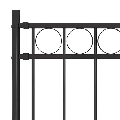 vidaXL Gartenzaun Stahl 1,81x1,2 m Schwarz