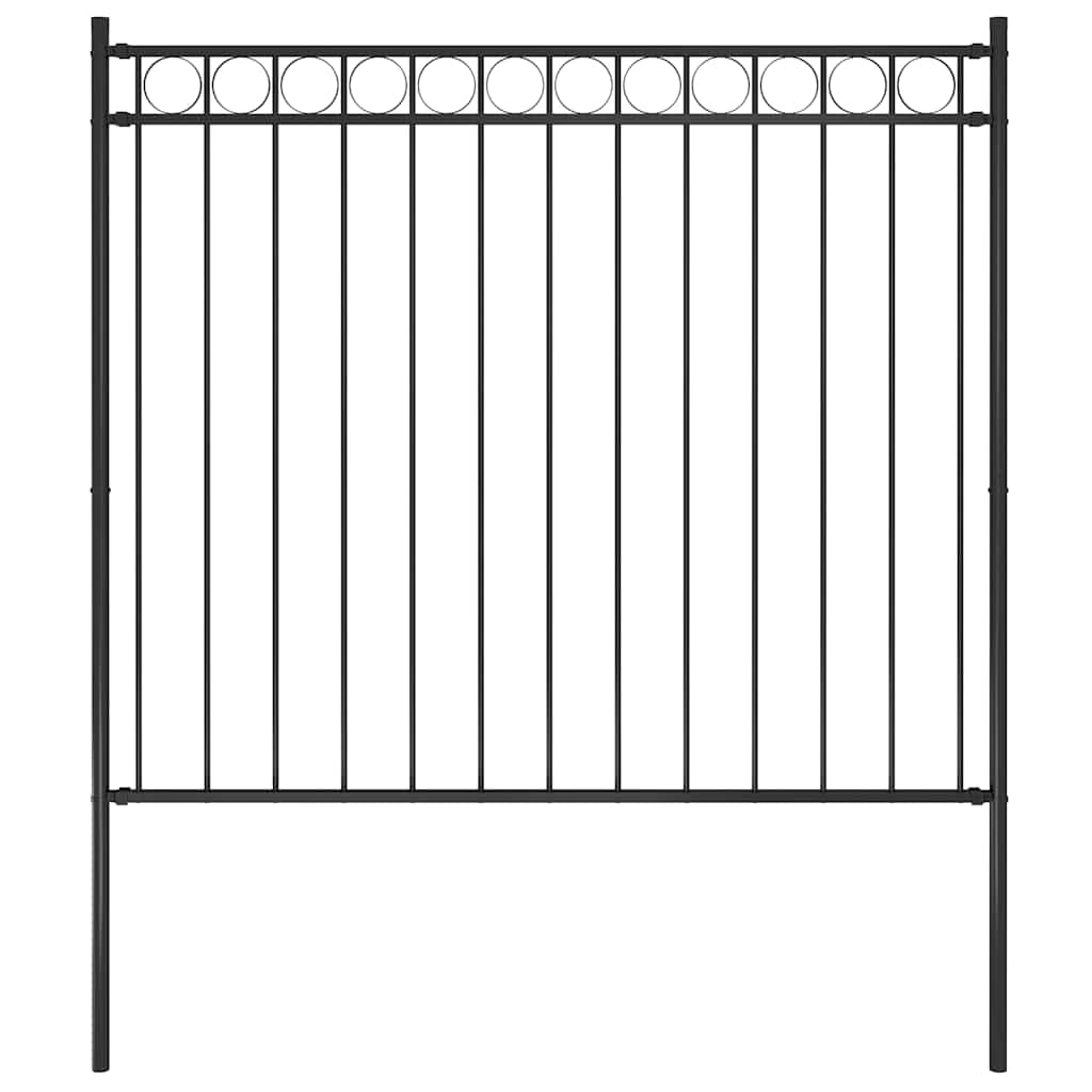 vidaXL Gartenzaun Stahl 1,81x1,5 m Schwarz