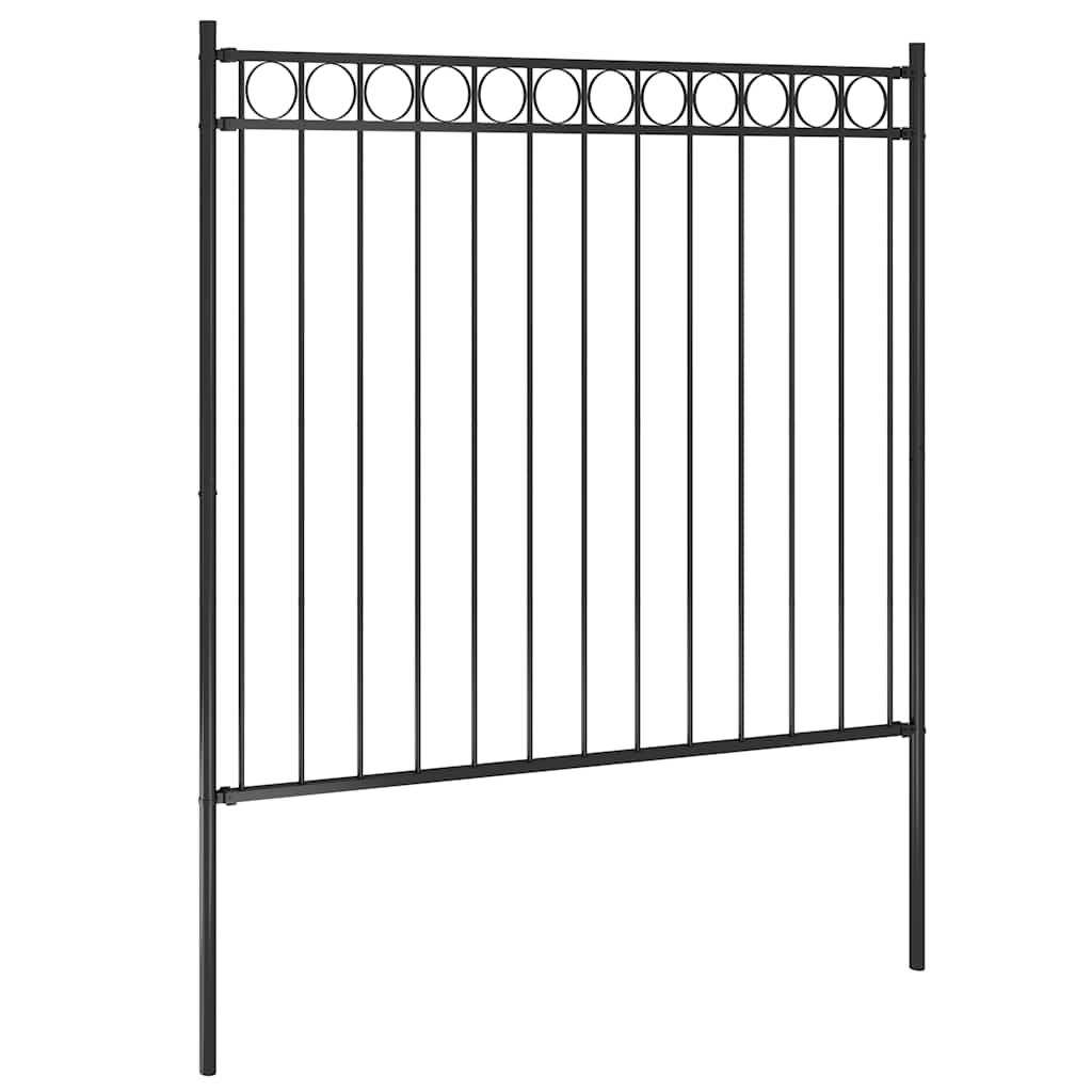 vidaXL Gartenzaun Stahl 1,81x1,5 m Schwarz