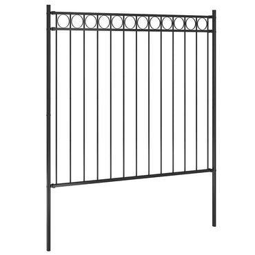 vidaXL Gartenzaun Stahl 1,81x1,5 m Schwarz
