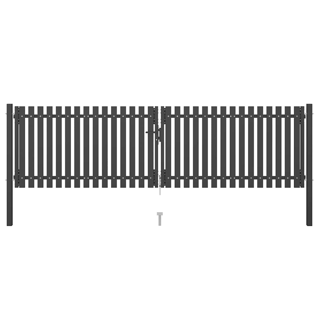 Gartentor aus Stahl 400 x 75 cm Anthrazit