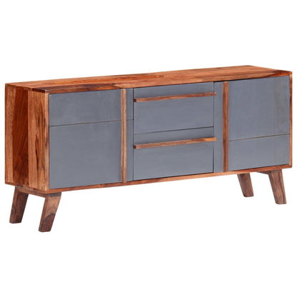 Sideboard Grau 120x30x55 cm Massivholz