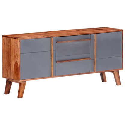 Sideboard Grau 120x30x55 cm Massivholz
