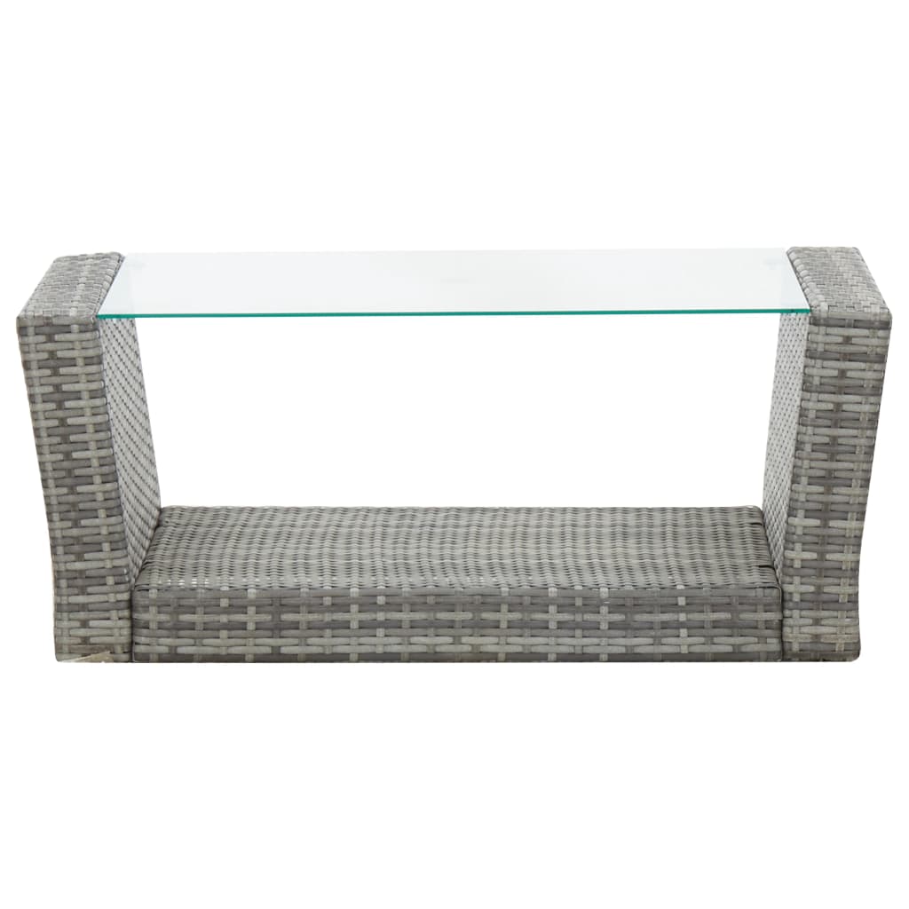 vidaXL Salon de jardin 4 pcs avec coussins résine tressée gris