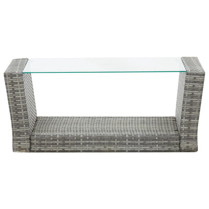 vidaXL Salon de jardin 4 pcs avec coussins résine tressée gris