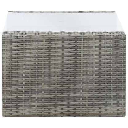 vidaXL Salon de jardin 4 pcs avec coussins résine tressée gris