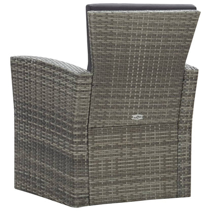 vidaXL Salon de jardin 4 pcs avec coussins résine tressée gris