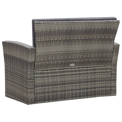 vidaXL Salon de jardin 4 pcs avec coussins résine tressée gris