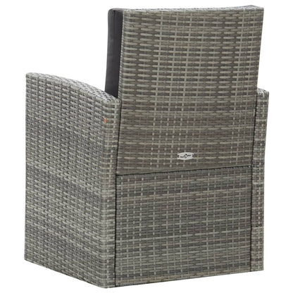 vidaXL 5-tlg. Garten-Essgruppe mit Auflagen Poly Rattan Grau