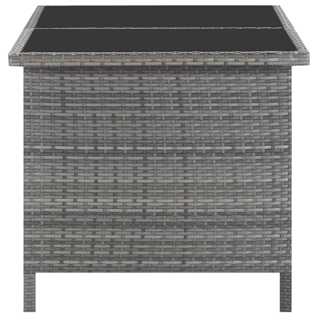 vidaXL 5-tlg. Garten-Essgruppe mit Auflagen Poly Rattan Grau