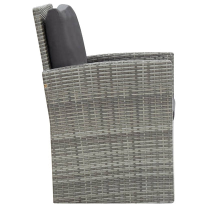 vidaXL 5-tlg. Garten-Essgruppe mit Auflagen Poly Rattan Grau