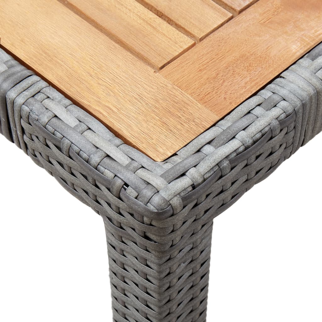 vidaXL 5-tlg. Garten-Essgruppe mit Auflagen Poly Rattan Grau