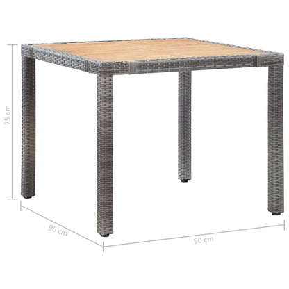 vidaXL 5-tlg. Garten-Essgruppe mit Auflagen Poly Rattan Grau