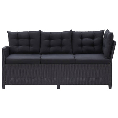 Gartenmöbel-Sets Schwarz Poly-Rattan