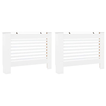 Heizkörperverkleidungen 2 Stk. Weiß 112 x 19 x 81,5 cm MDF