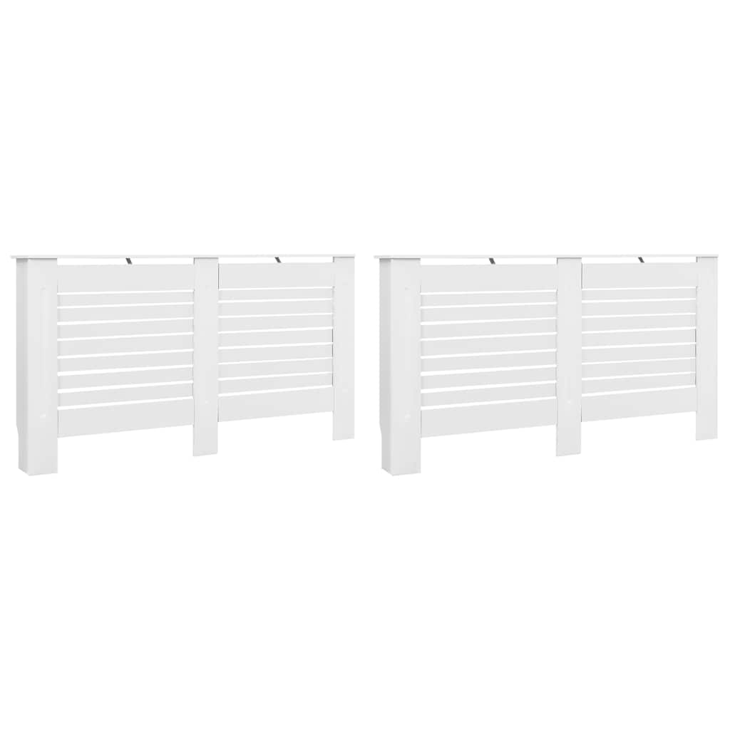 vidaXL Heizkörperverkleidungen 2 Stk. Weiß 152 x 19 x 81,5 cm MDF