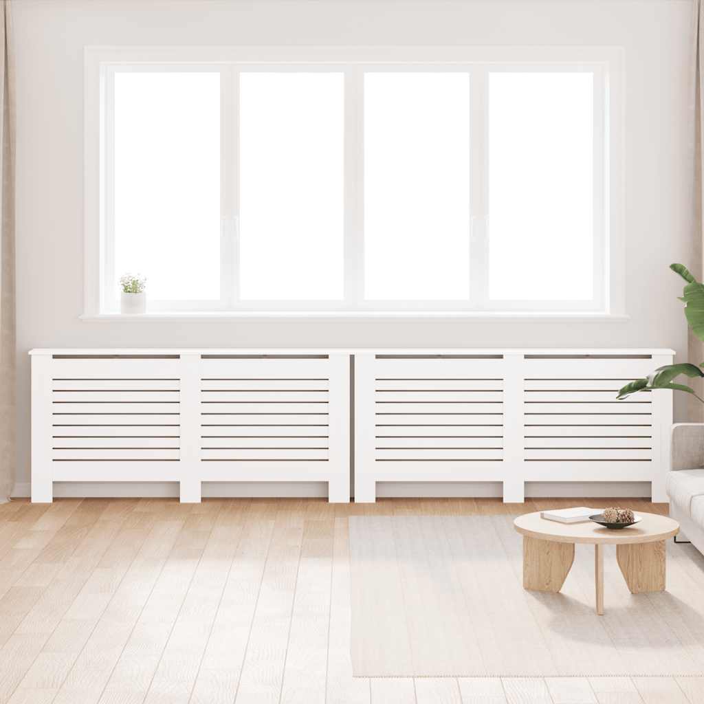 Heizkörperverkleidungen 2 Stk. Weiß 172×19×81,5 cm MDF