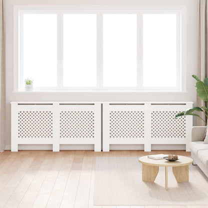Heizkörperverkleidungen 2 Stk. Weiß 152 x 19 x 81,5 cm MDF